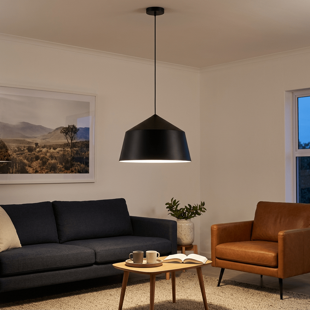 Roma Black Pendant Light Aluminium Finish