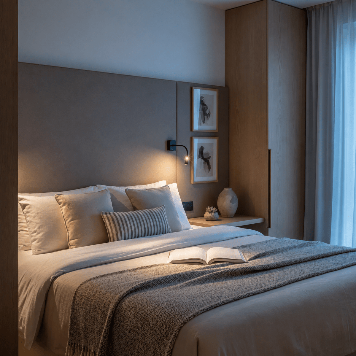 LED Wall Light -Black 1W Goose Neck Reading Light