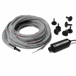 Fibre optic kit components including grey cables, light source, and mounting accessories.
