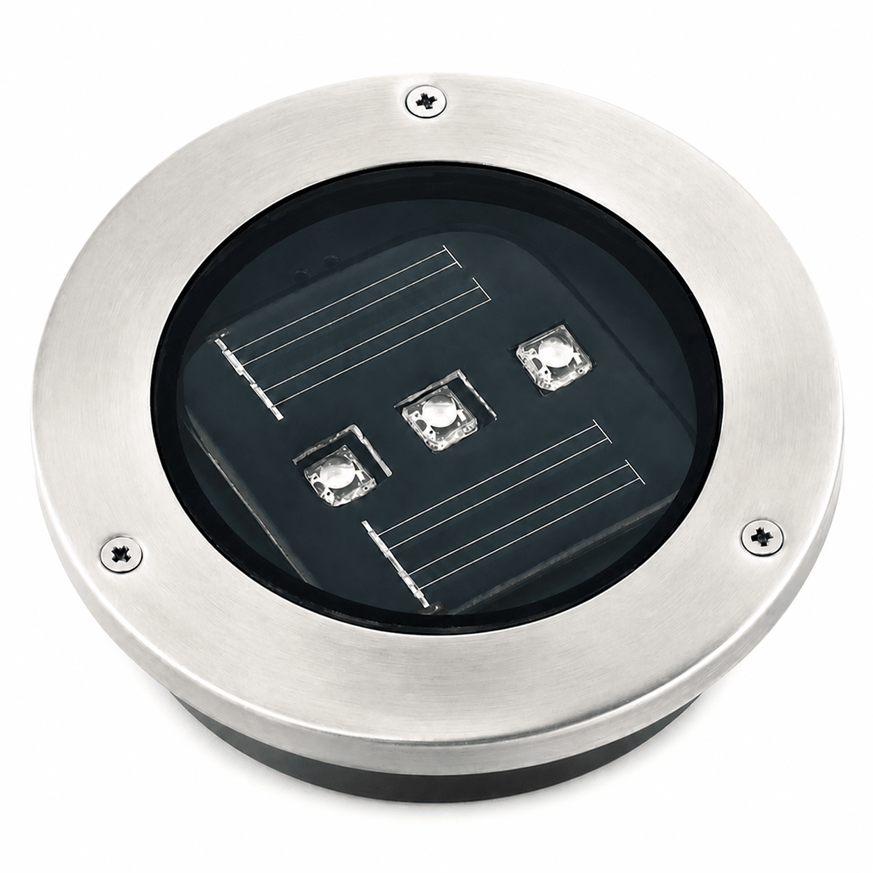 Solar LED Deck Light (Stainless Steel) - 3-LED
