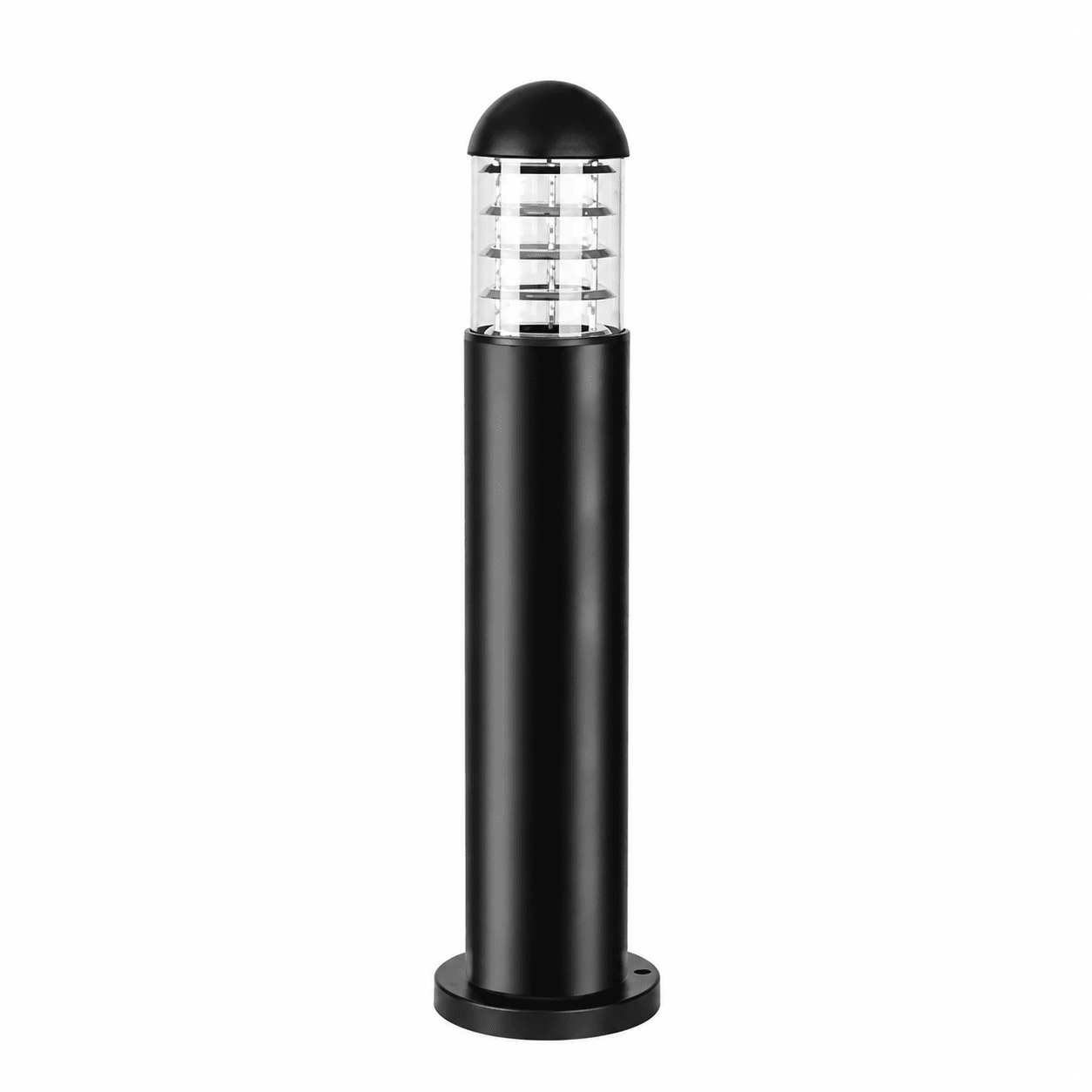 Montague 600 Bollard Light with a sleek black design and clear top, ideal for outdoor pathways.