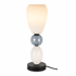 40W E14 Ceramic Opal/Grey Table Lamp with a ceramic base and opal glass shade.