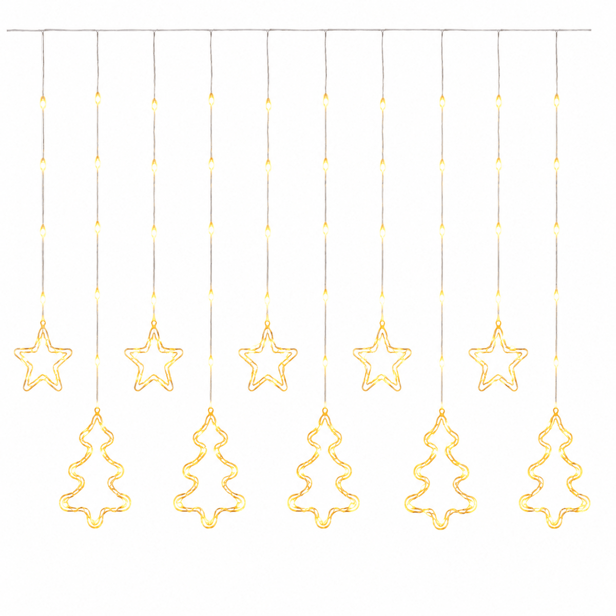 Star Christmas Tree Fairy Curtain Light - White - 3M