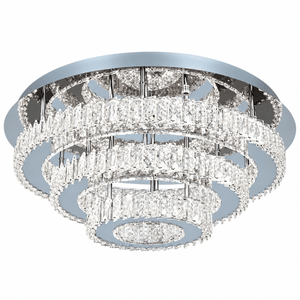 Round Stainless Steel & K9 Crystal LED Ceiling Fitting - additional product image