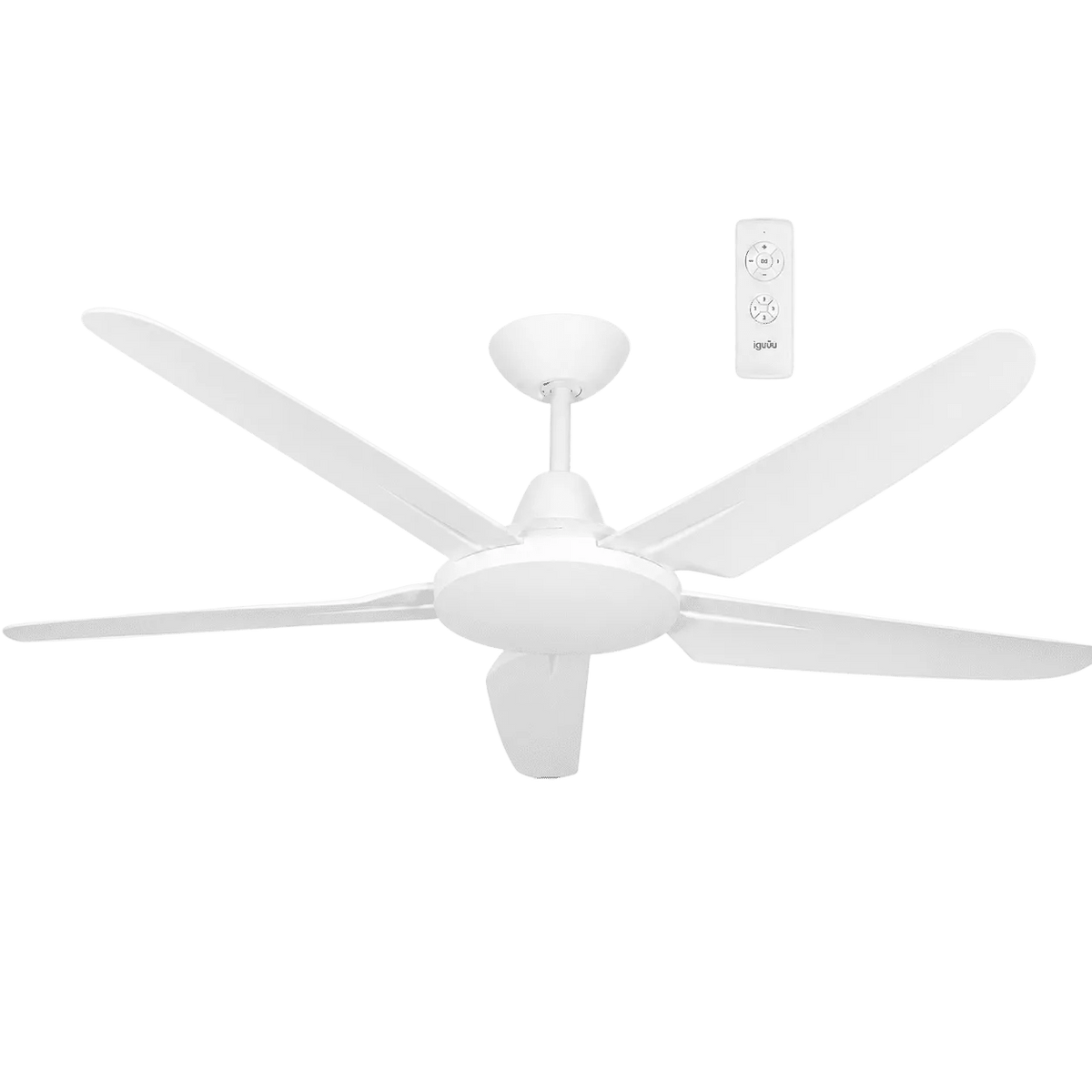 5 Blade White Ceiling Fan with Remote