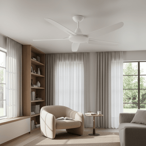 5 Blade White Ceiling Fan with Remote