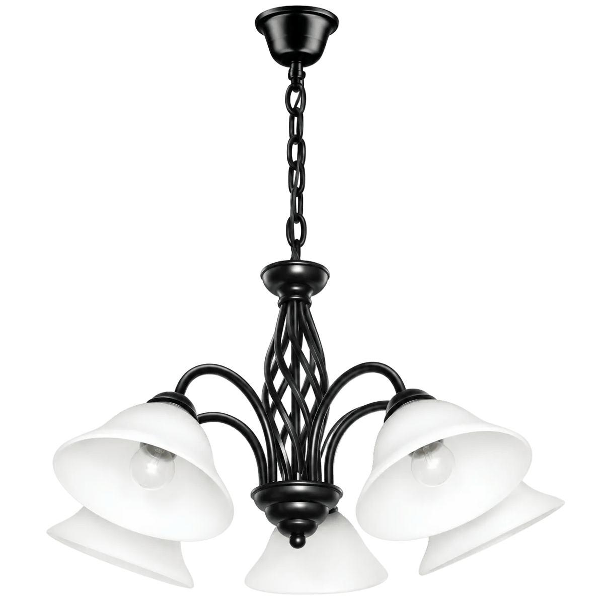 Black 5 Light Chandelier