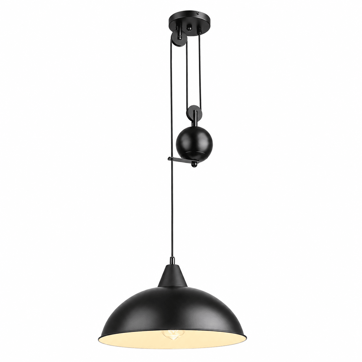 Colchester Black Pulley Pendant Light