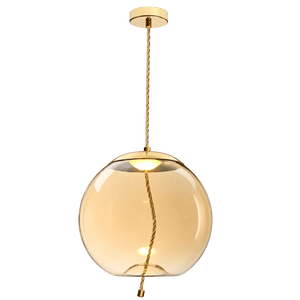 Amber Orb & Rope Pendant Light