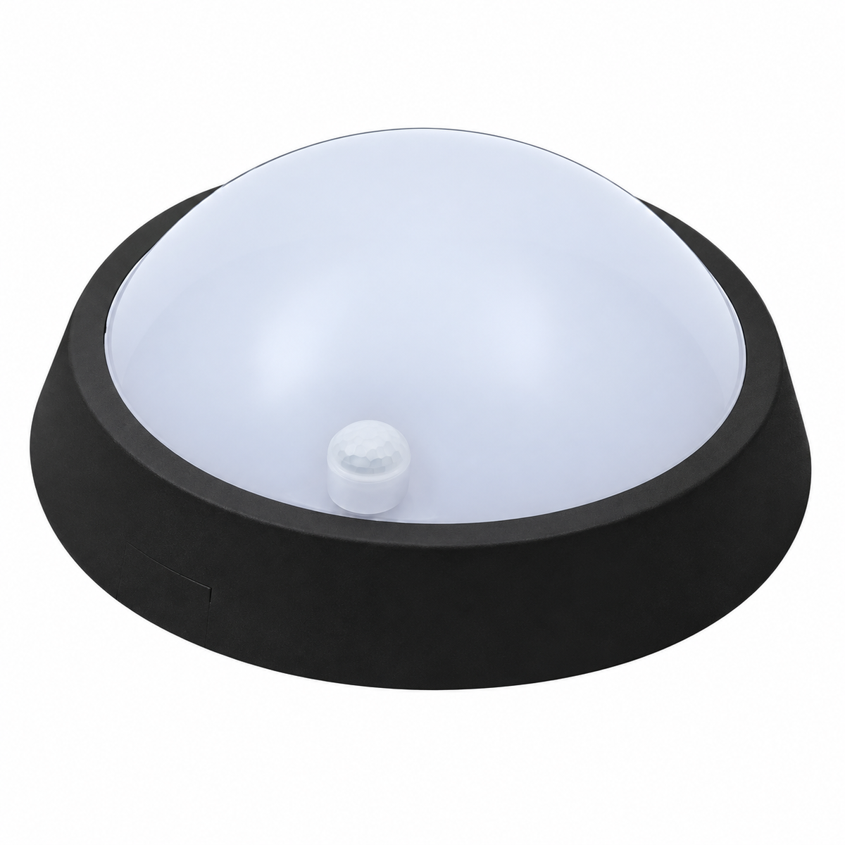 12W Black PVC Bulkhead Light, 4000K & Day/Night Sensor