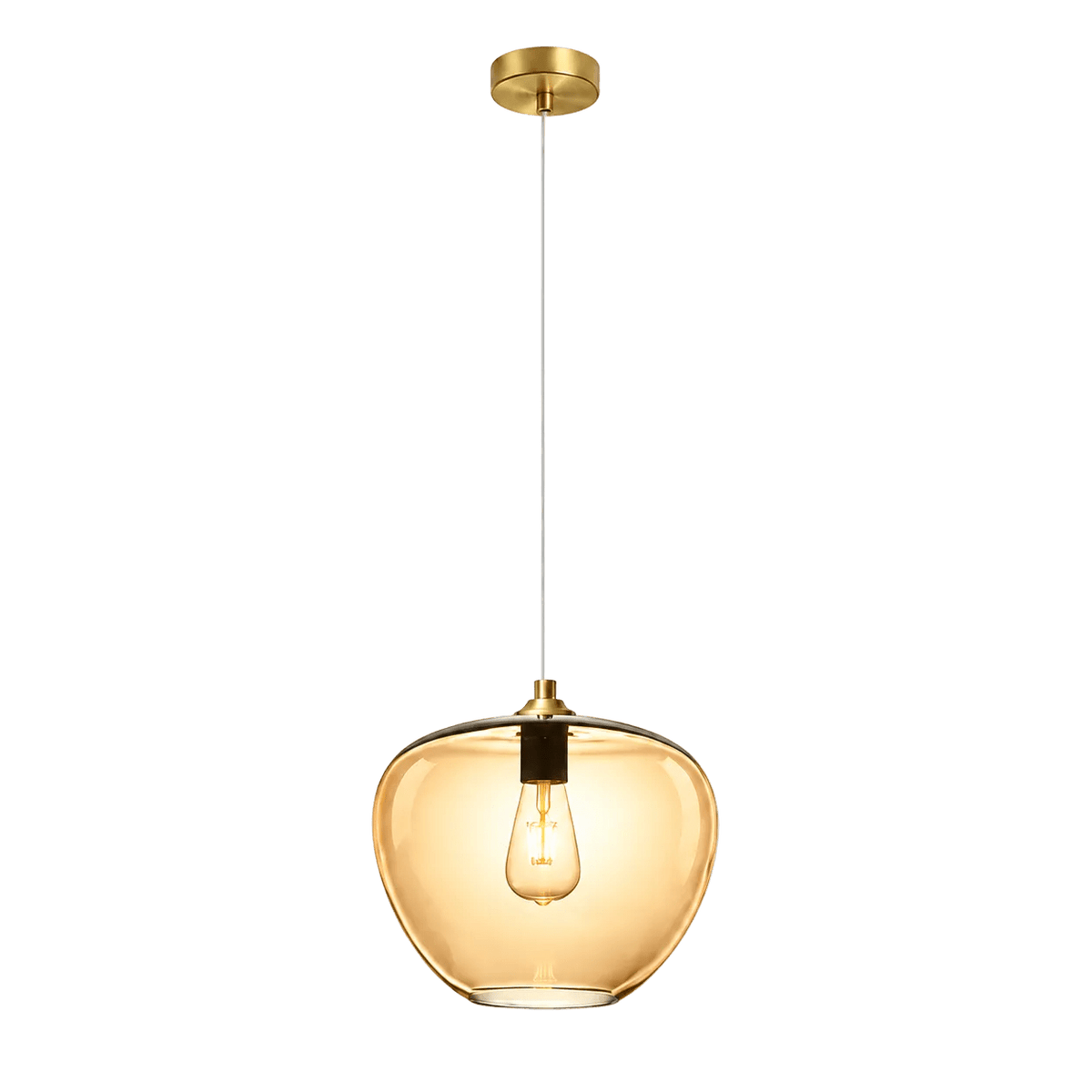 Small Amber Apple Pendant Light