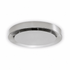 Satin chrome flush ceiling light with a low-profile round design, ideal for compact spaces.