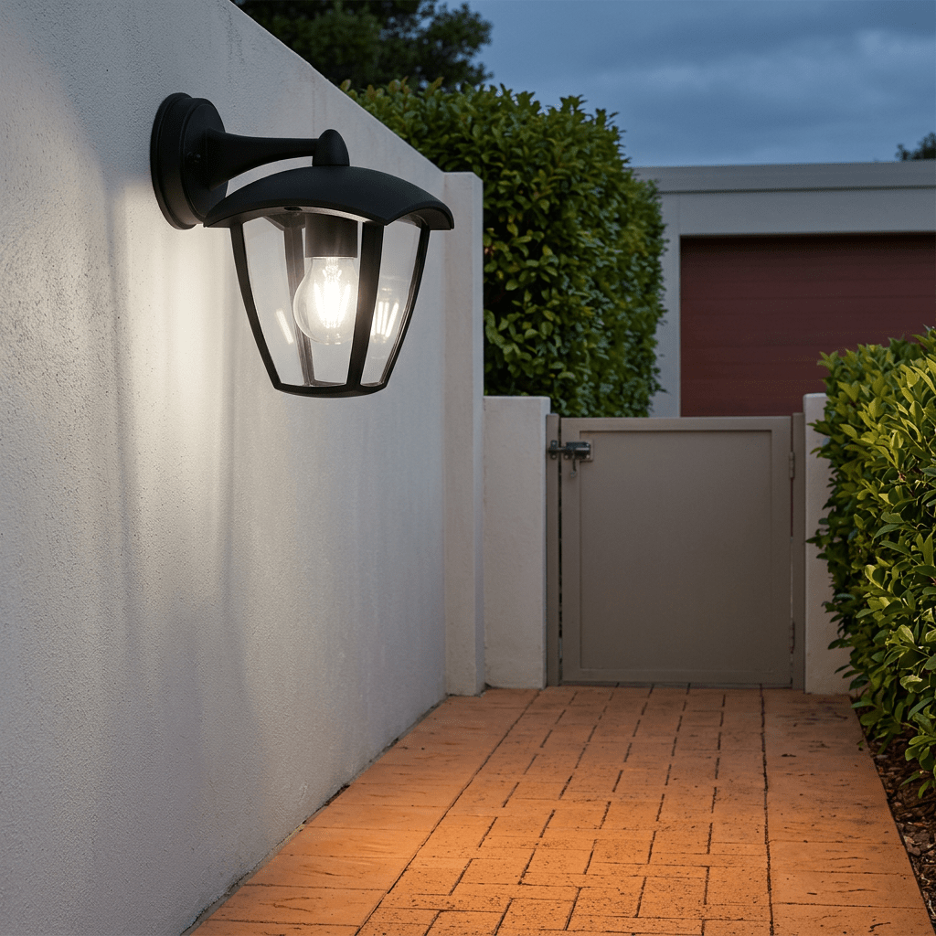 LED Black Outdoor Wall Light - IP44 Weather Resistant