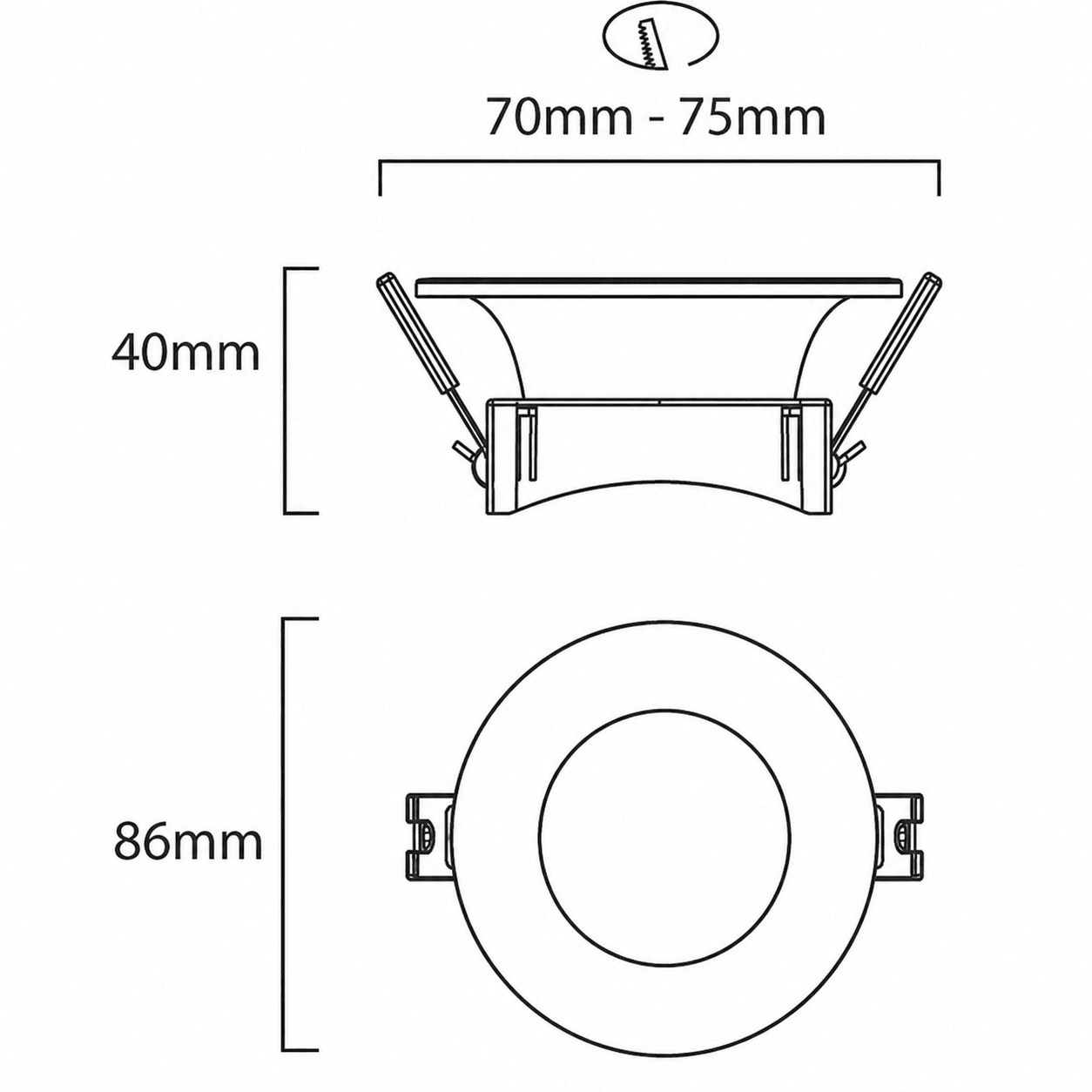 Eurolux Polycarbonate White Downlight Holder 86mm