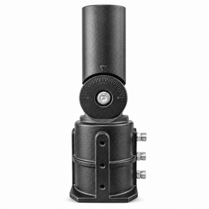 Adjustable pole adaptor for Strada LED street light, featuring a sturdy metal design and angle adjustment.
