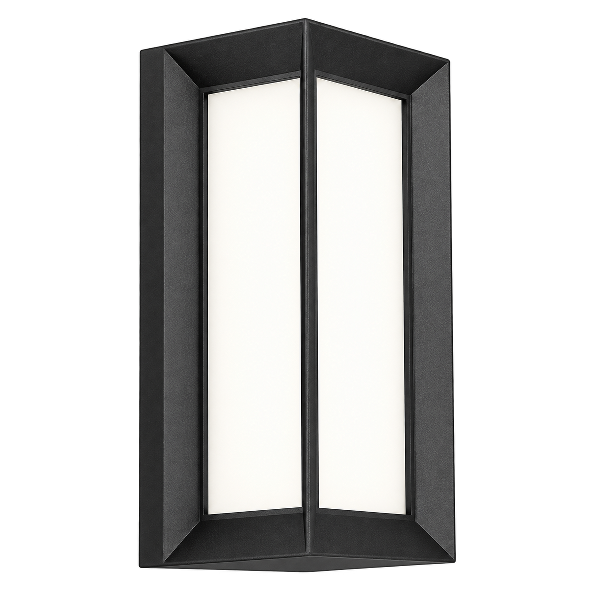 Coastal Framed Black LED Outdoor Wall Light Opal Diffuser