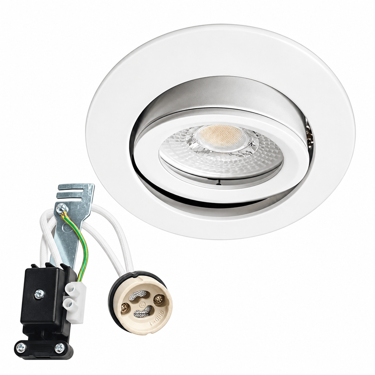 Oliver White Downlight Tilt - Die-Cast Aluminium