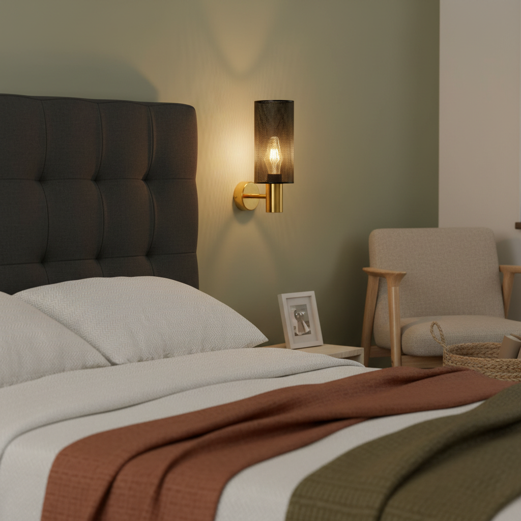 Chaluma Black & Gold Mesh Wall Light