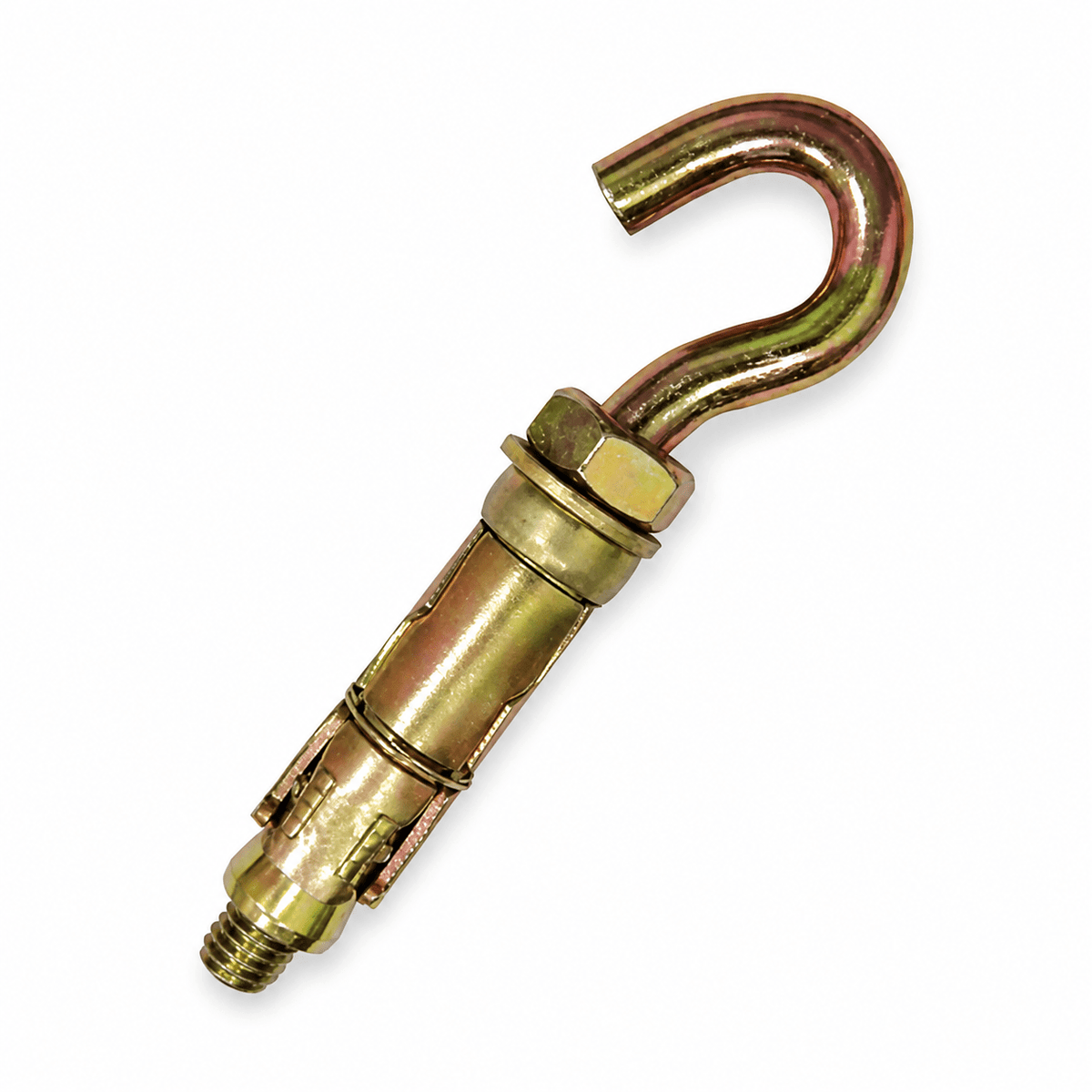 M8 shield anchor with hook bolt, showcasing its sturdy design and secure attachment mechanism.