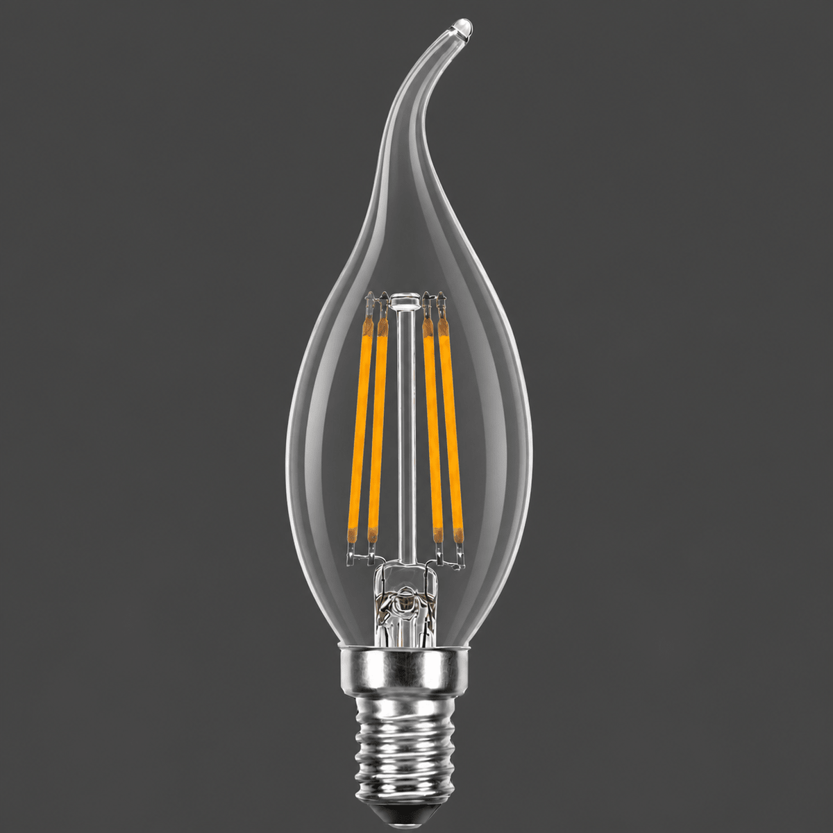 4W Dimmable Clear Flame Filament LED Bulb – E14, 2700K Warm White