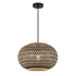 Black & Natural Rattan Pendant