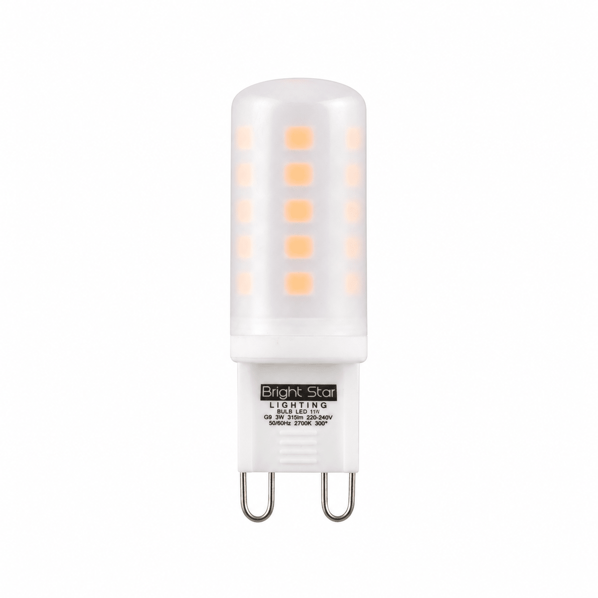 3W Dimmable White LED Bulb – G9, 2700K Warm White