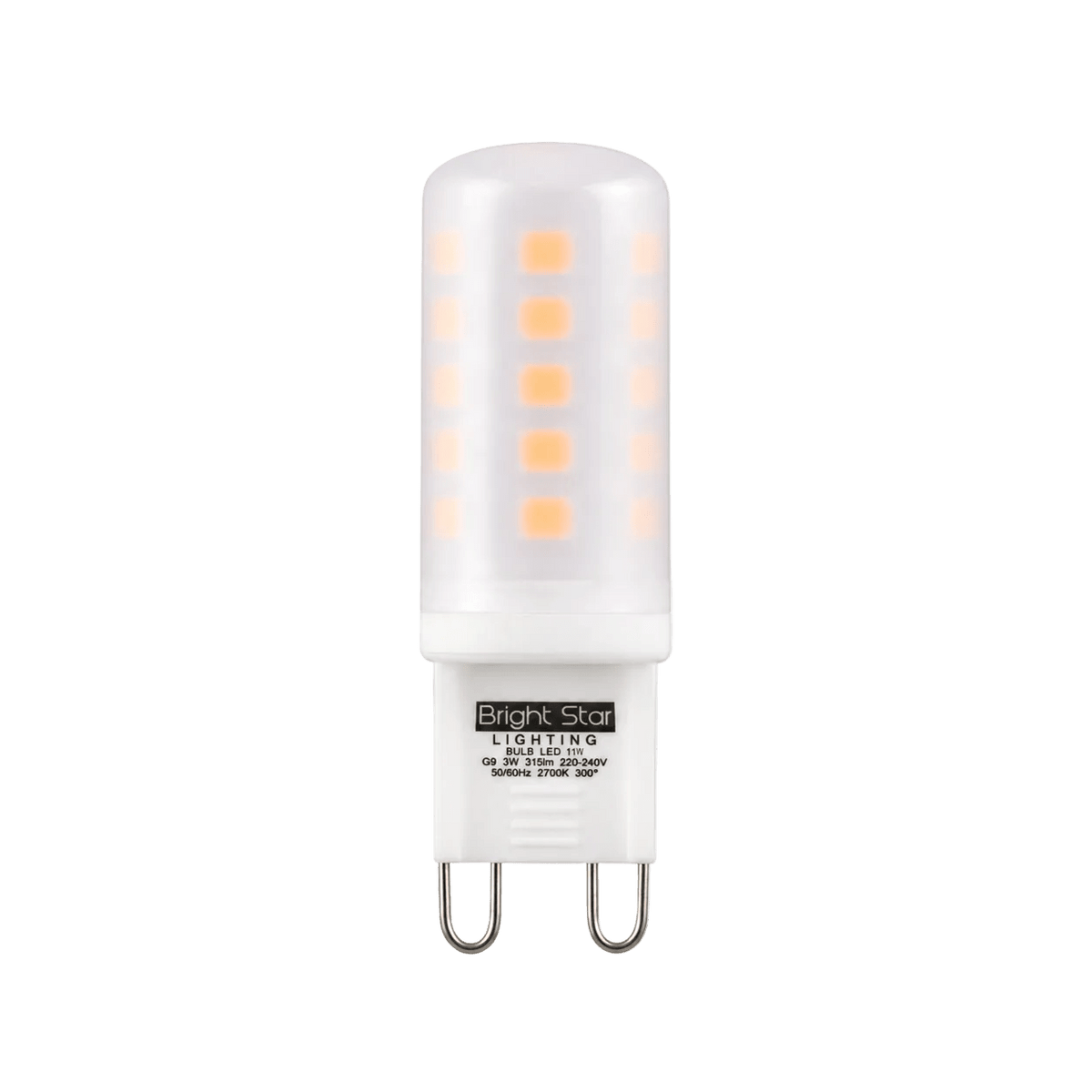 3W Dimmable White LED Bulb – G9, 2700K Warm White