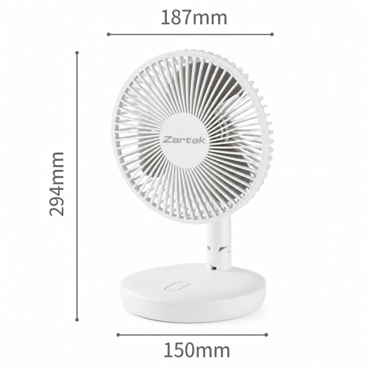 Rechargeable Portable Folding Desk Fan - White - product image 4