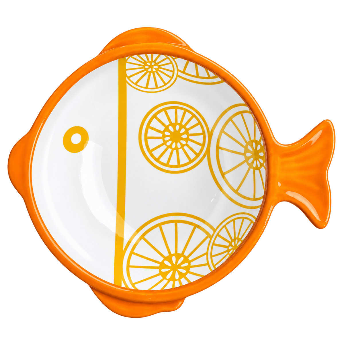 Ceramic Fish Shape Bowl - Orange Slices