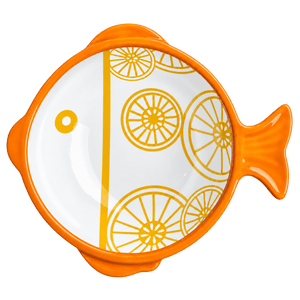 Ceramic Fish Shape Bowl - Orange Slices