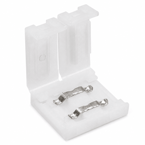Solderless snap connector for 5050 Single-colour & Grow LED strip lights, featuring a compact design.