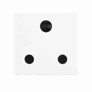 White 16A RSA socket module with three black sockets, designed for modular installations.