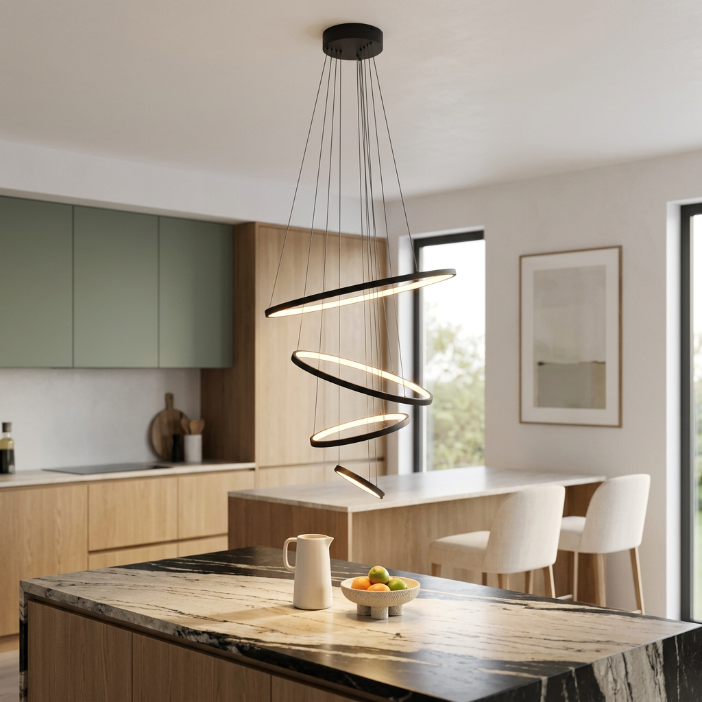 230V 58W LED Ribbon Pendant - Black