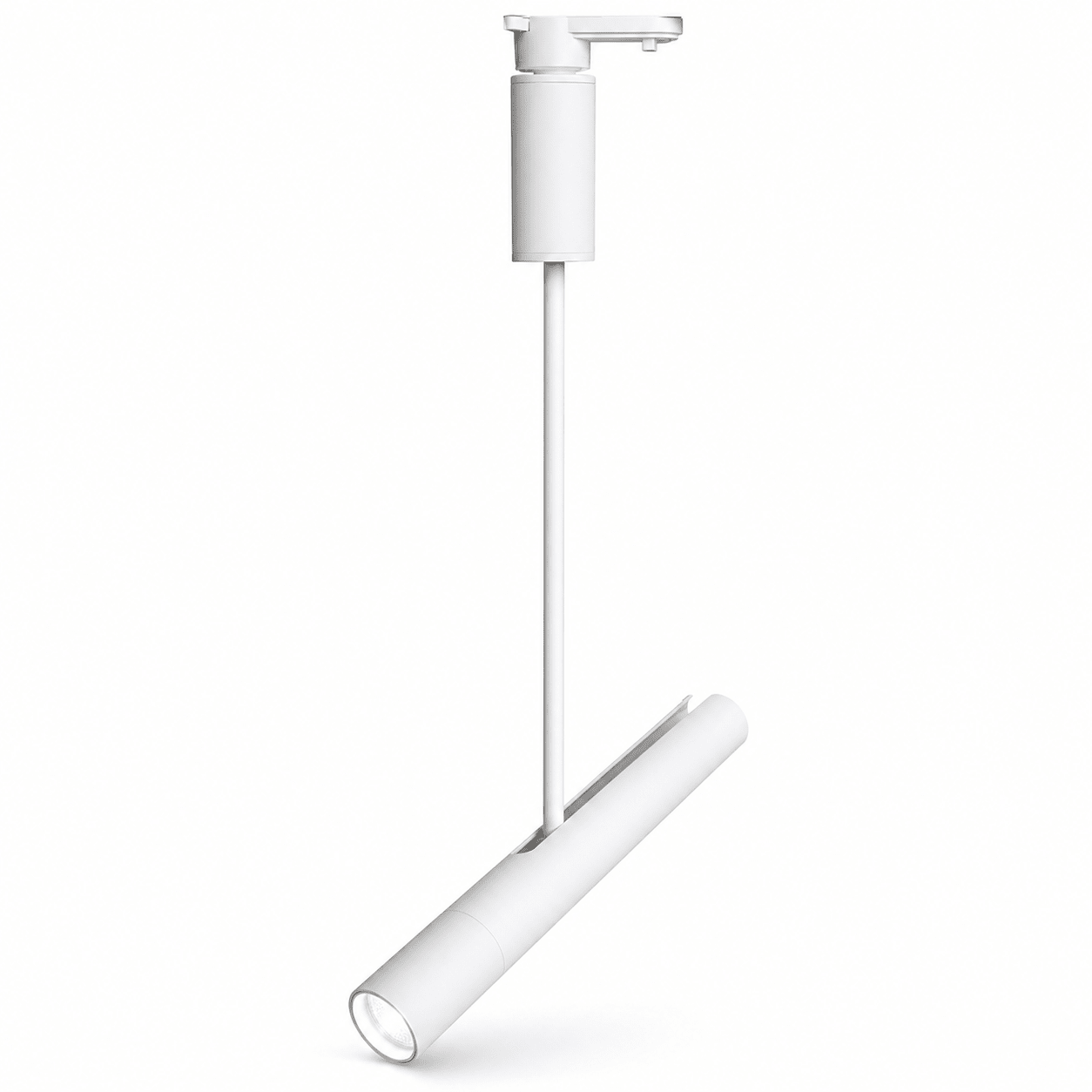Pino Pin 7W Track Light in white, featuring a sleek design with an adjustable head for focused lighting.