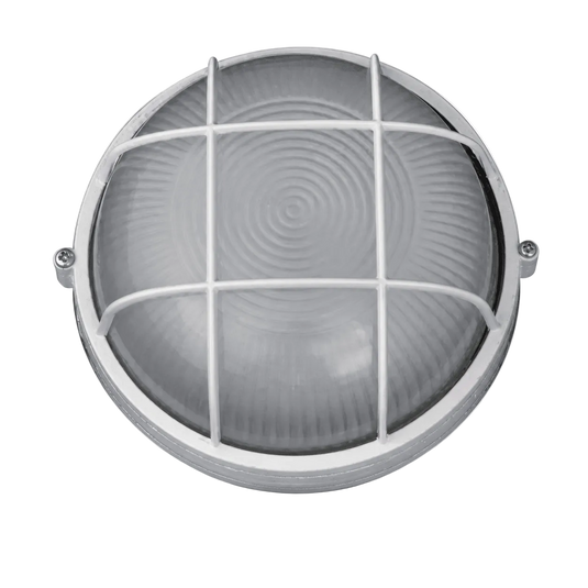 12W White LED Cage Bulkhead Light - 6000K - IP54