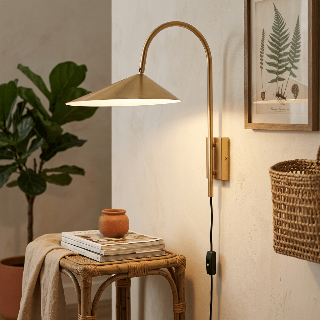 Arum Gold Corded Wall Light