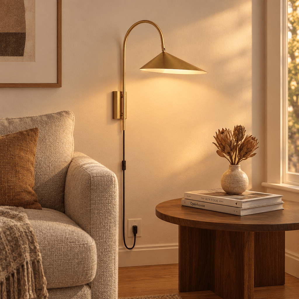 Arum Gold Corded Wall Light