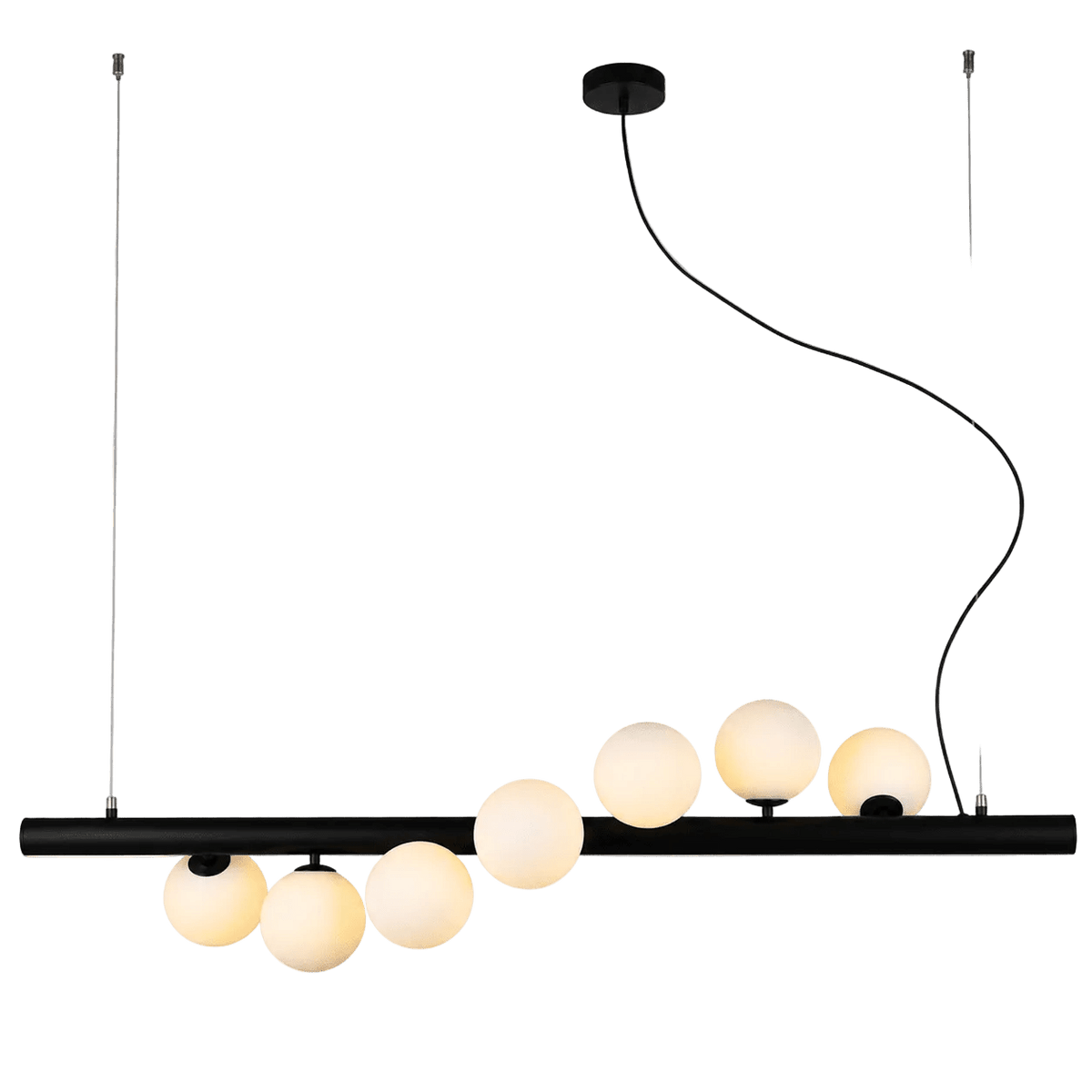 Spiral 7 Light Black Pendant Light