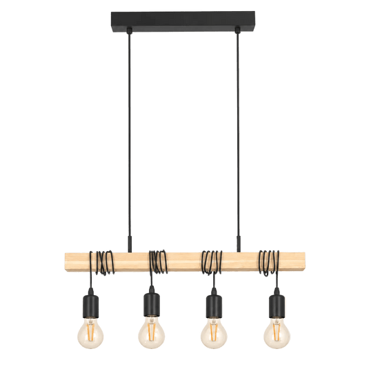 Townshend Black & Brown 4-Light Pendant, E27