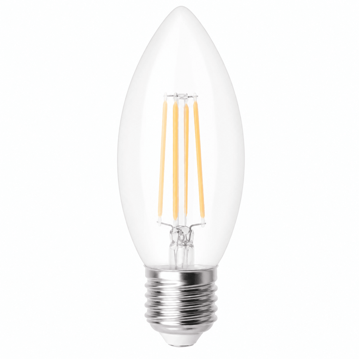 4.5W Dimmable Clear Candle Filament LED Bulb – E14, 2700K Warm White