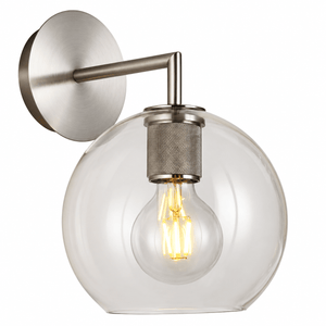 Trend Glass Ball Wall Light - Satin Silver - additional product image
