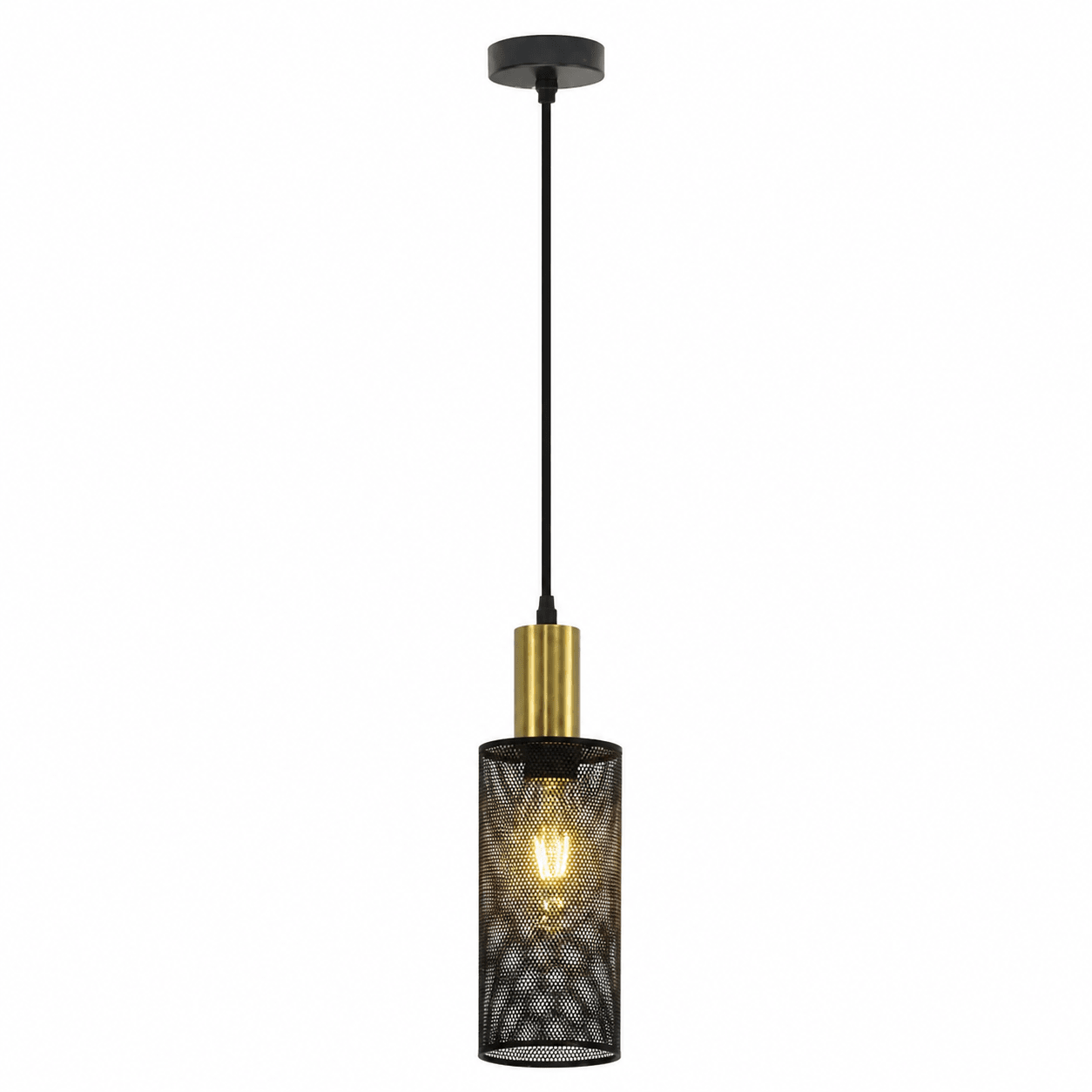 Chaluma Solo Black & Gold Mesh Pendant Light