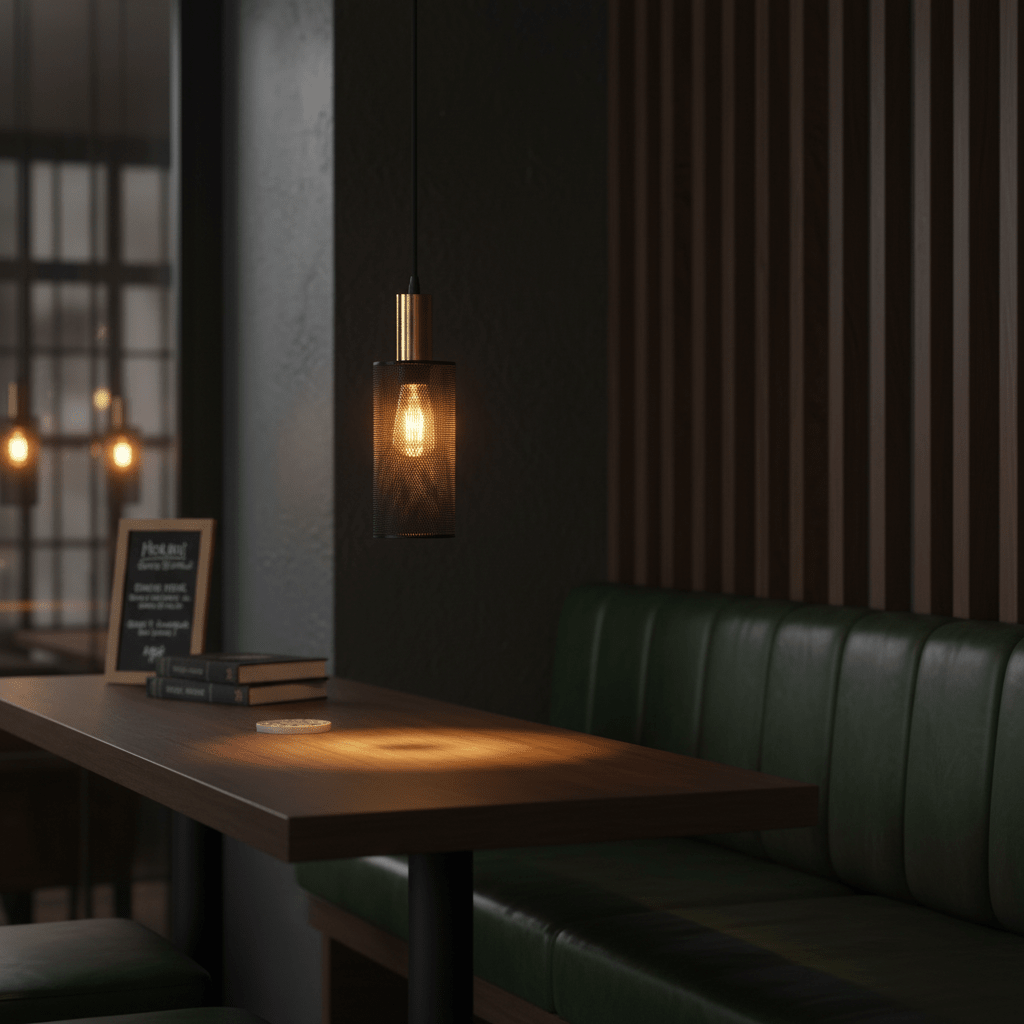 Chaluma Solo Black & Gold Mesh Pendant Light