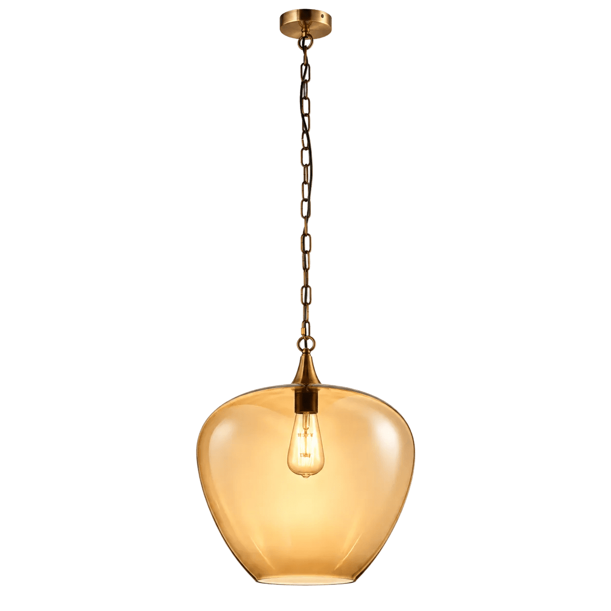 Large Amber Apple Pendant Light