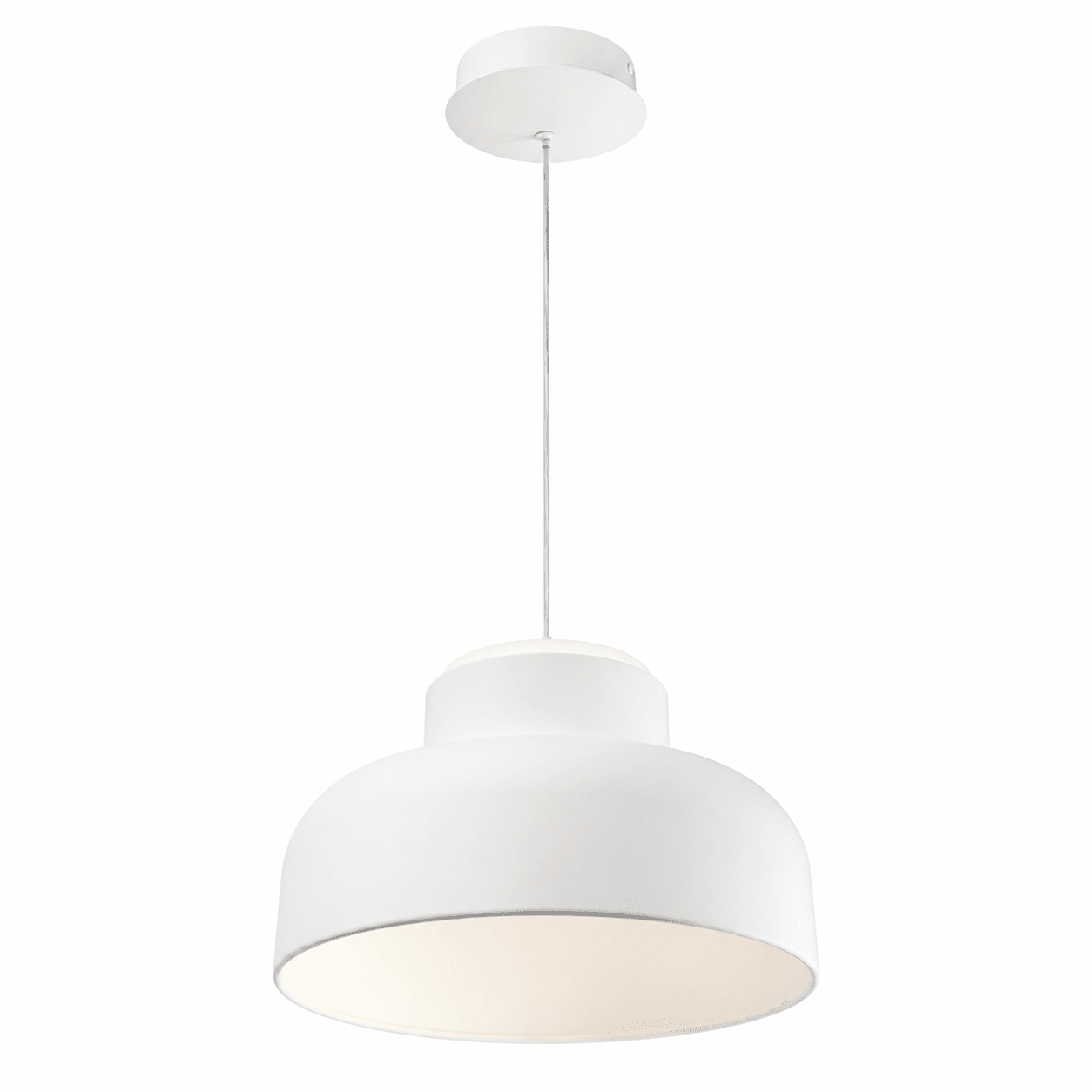 Matt White Metal & Acrylic Pendant Light - 3CCT