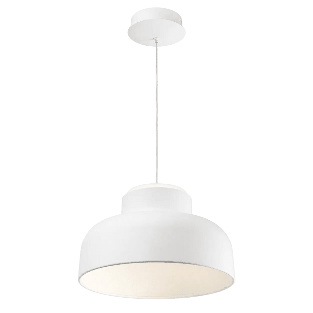 Matt White Metal & Acrylic Pendant Light - 3CCT