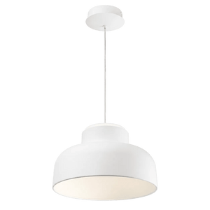 Matt White Metal & Acrylic Pendant Light - 3CCT