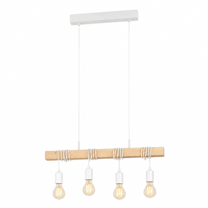 Townshend 4 White & Wood Pendant Light