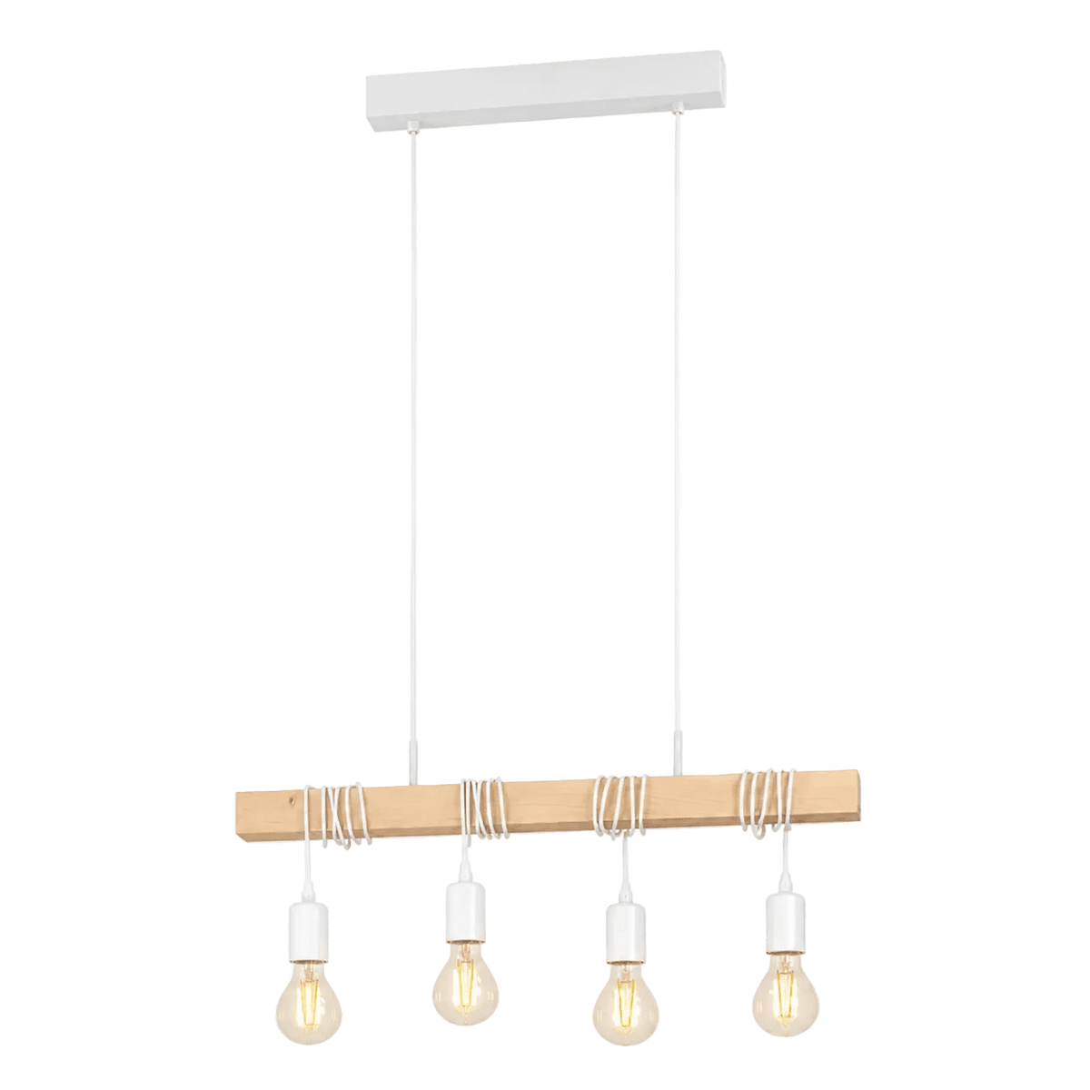 Townshend 4 White & Wood Pendant Light