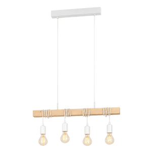 Townshend 4 White & Wood Pendant Light